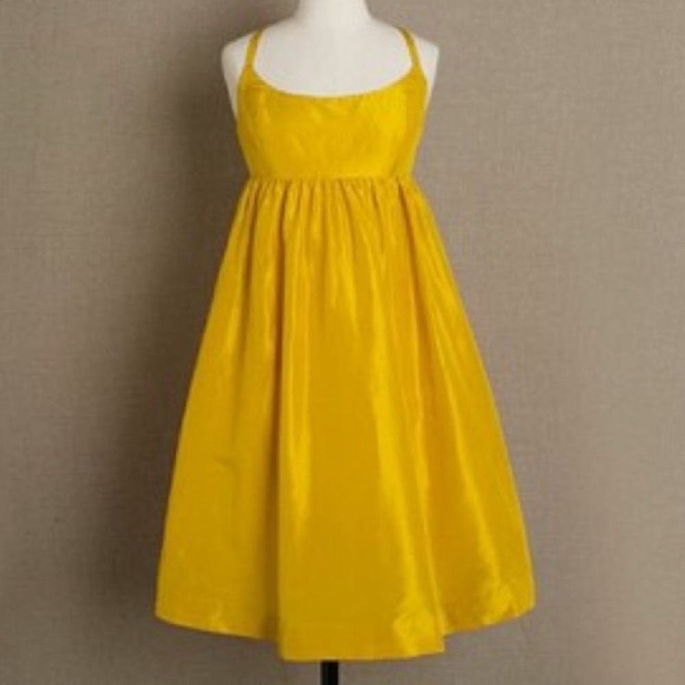Silk Taffeta Yellow Ballerina Dress By J Crew